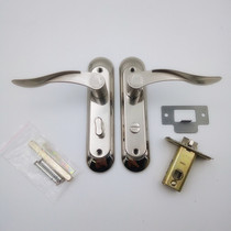 Keyless toilet door lock indoor aluminum alloy balcony kitchen toilet door handle door lock three-piece lock core tongue