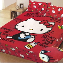 HELLO KITTY-Double three-three-style brushed bed bag set (my pen count)