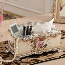 European-style resin multifunctional tissue box drawing paper box napkin paper drawing box living room coffee table remote control storage box creativity