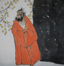 (Great Hall of Art Gallery) Yuan Wu Style 4 Square Hand-painted Figure Country Paintings of the Calligraphy Calligraphy Calligraphy and Painter Book of Painter 1