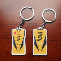 Key ring Chinese womens volleyball team Zhu Ting Turkey Wakif Bank team yellow jersey uniform keychain pendant