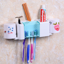 Creative powerful viscose-mounted toothbrush holder set mouthwash Cup toothpaste holder dental box storage bathroom rack