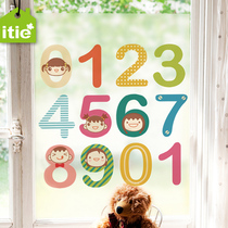 Love paste glass film cartoon training kindergarten childrens school can be customized electrostatic film-doll learning digital