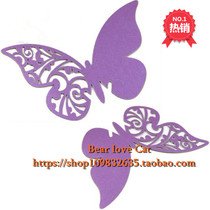 Wedding supplies butterfly hollow seat card wedding decoration red wine card bookmark card 50