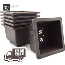 Package 17cm deep-body Square succulent plant pots (6) Classic leaf planting pots