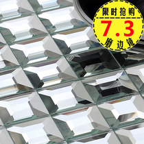 Five-sided mirror crystal grinding art glass mosaic ceramic tile background wall gold brown white red