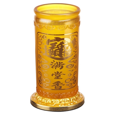 Incense bucket incense tube home offering glass for Buddha Heart sutras fortune Lotus Flower no words insert incense equipment Buddhist supplies