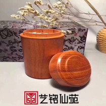 Red Flowers Pear Loaded Tobacco Storage Tank Red Wood Containing Deposit Money Pot Creative Gift Desktop Featured Cigarette Pot Manufacturer Direct