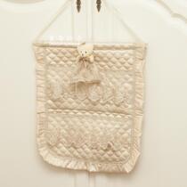 High-grade gold satin princess lace bear storage bag storage bag hanging bag sundries bag storage bag behind the door