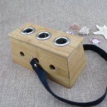 Special price Nanyang bamboo three-hole moxibustion box 3 eyes moxa box moxibustion device moxibustion moxibustion frame Wormwood straw box