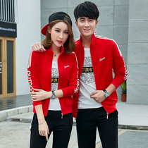 2021 spring new couple sports suit three-piece male spring and autumn Youth plus size running leisure sportswear women