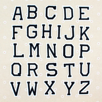 English letters stickers letters cloth stickers initials labels stickers black and white