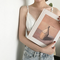 Buy one get one free Help girl lace hook flower Ultra-thin underwear French triangle cup bandeau suspender bra women