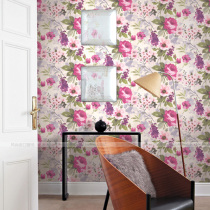 American flower paper wallpaper AB version seabrook American original imported bedroom living room study