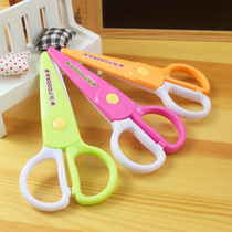 Children safety scissors without hurting hand baby scissors Early teaching toy full plastic scissors round head handmade scissors