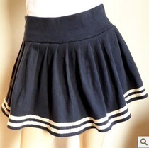 Spring Autumn Dress Navy Wind Short Skirts Academy Wind Leisure Sports Brief About Half Body Dress Plexein Skirt With Big Code Skirt Woman Fat MM