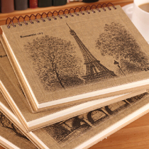Lianhua Romantic Capital Square coil book Vintage European attractions Kraft paper notepad notebook