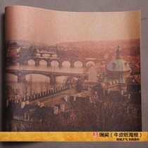 Prague landscape painting Vltava River decorative painting European ancient city Czech capital picture 24 inch