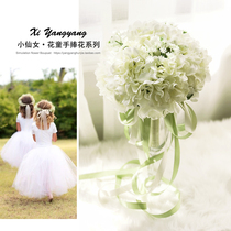 Handbook holding flower hydrangea full of stars simulation flower wedding tour photography flower girl sister flower