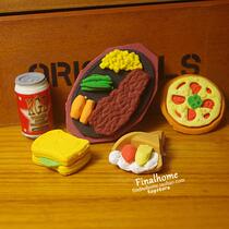Western pizza sandwich steak Mexican food play food model Creative Assembly eraser
