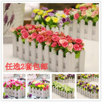 Fields Garden Fake Flowers Potted Fence Home Floral Decoration Family Flower Arrangement Emulation Floral Table Plastic Floral Toilet