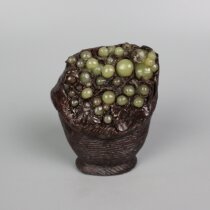  Small ornaments a basket of grape jelly exquisite natural Qingtian stone carving handmade home decoration fish tank grinding