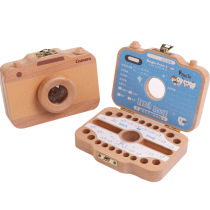 Beech camera models with kaleidoscope baby tooth box Lettering tooth house baby teeth Fetal hair storage box Tooth box
