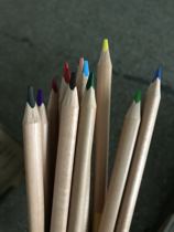 Log oil-free safer 12 colors medium triangle coarse core oily color pencil 12 colors