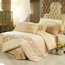 Korean version quilted four-piece rose velvet short plush bed cover velvet multi-suite four-piece solid color