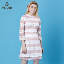 ELAND Clothing Romance Spring Autumn Fashion Sweet temperament 70% Sleevy style mid-length dresses Andromeda ladies dress lady