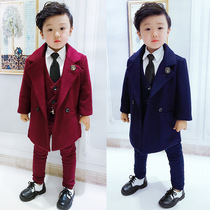 Childrens boy suit suit thickened British boys baby winter dress woolen child dress foreign style mens treasure small suit