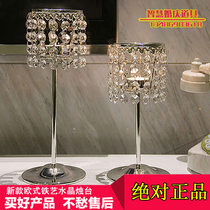 2019 New European wrought iron crystal candle holder romantic candlelight dinner arrangement Western restaurant wedding ornaments props