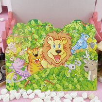 Childrens holiday invitation birthday party supplies creative invitation heterosexual invitation cartoon pattern 6 sets of forest animals