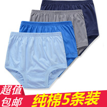 Elderly Garage increase in middle aged underpants mens big code pure cotton shorts All cotton high waist triangular briefs Dad
