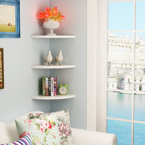 Shelf partition triangle storage non-perforated corner hanging wall bookshelf bedroom inner shelf wall-mounted corner