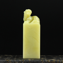 Shi Junzhai Qingtian Stone new seal old seal old door green beast carving head Collection grade seal cutting chapter recommended 3CM