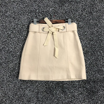 Picking up Z A lace-up knot wool skirt ZA slim Joker A short skirt 77317 do not return