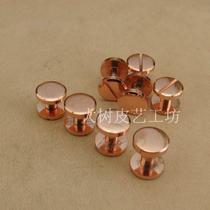 (Brass Plated Purple Red Copper Belt Screw) Handmade Leather Leather Carved Copper Wheel Screw