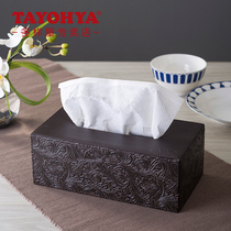 Multi-house counter embossed tissue box retro pattern napkin box drawing paper box Brown