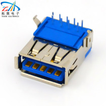 Manufacturer Direct sale A mother 90 degree curl USB female seat AF90 degree 3 0 blue glue copper material bending foot usb mother mouth