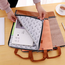 Student A4 carry paper bag canvas book bag waterproof zipper bag pen bag cram bag cram bag business conference bag