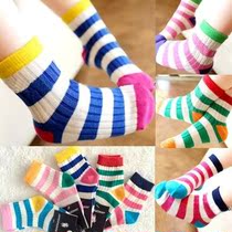 Colorful striped childrens socks polo spring and autumn socks