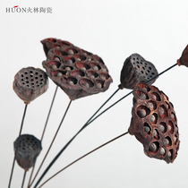 Art of dried flowers full of seeds metal flowers dried lotus Lotus natural dried flowers decorative living room
