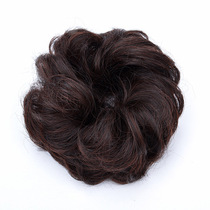 Wig hair bag female floral headdress real hair Hairband small balls flower head real hair hair Bud fluffy plate hair short roll