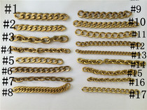 New solid pure brass chain Copper pattern Cai cloth chain Pants chain Waist chain Pure copper chain accessories Pure copper diy accessories