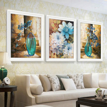 Precision printing cross stitch line embroidery new living room large bedroom Triptychon rich vase flower thread embroidery