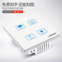 Luo Hotel Customised Touch Switch Four Open Single Control Customizable Graphics Literal Set Make Quadro Touch Switch