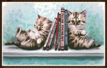 HAE KAH102 Book End Kitties Paper embroidered Illustration 18 pages 128g color jet paper print