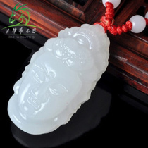 Xiao Yausai jade natural jade Xinjiang and Tian Baiyu goat fat jade white jade Guanyin head jade pendant pendant