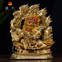 Two-arm Maha gad Buddhist Mizong pendulum piece Nepal handmade 7-inch pure copper full-time gold black burqa Buddha statue